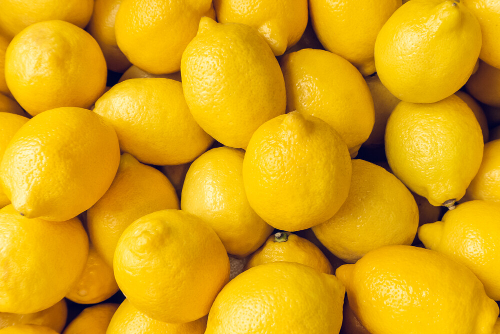 Ripe,Yellow,Lemons,Close-up,Background,Or,Texture.,Lemon,Harvest,,Many Lisbon fresh Lemon - Image 1